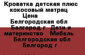 Кроватка детская плюс кокосовый матрац › Цена ­ 3 000 - Белгородская обл., Белгород г. Дети и материнство » Мебель   . Белгородская обл.,Белгород г.